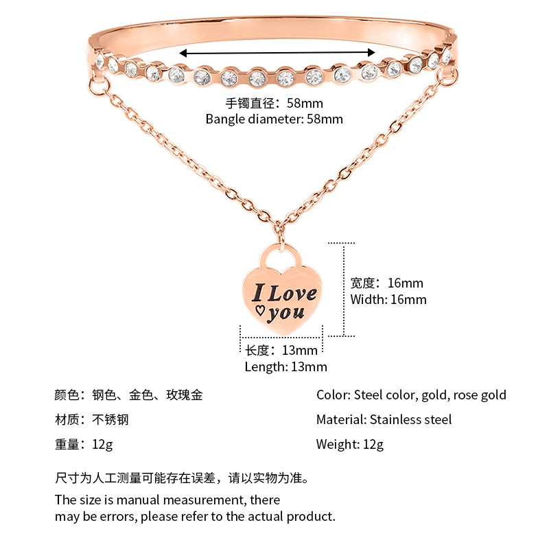 Picture of Stainless steel letter bracelet women fashion love Rome tag bracelet titanium steel buckle bracelet wholesale