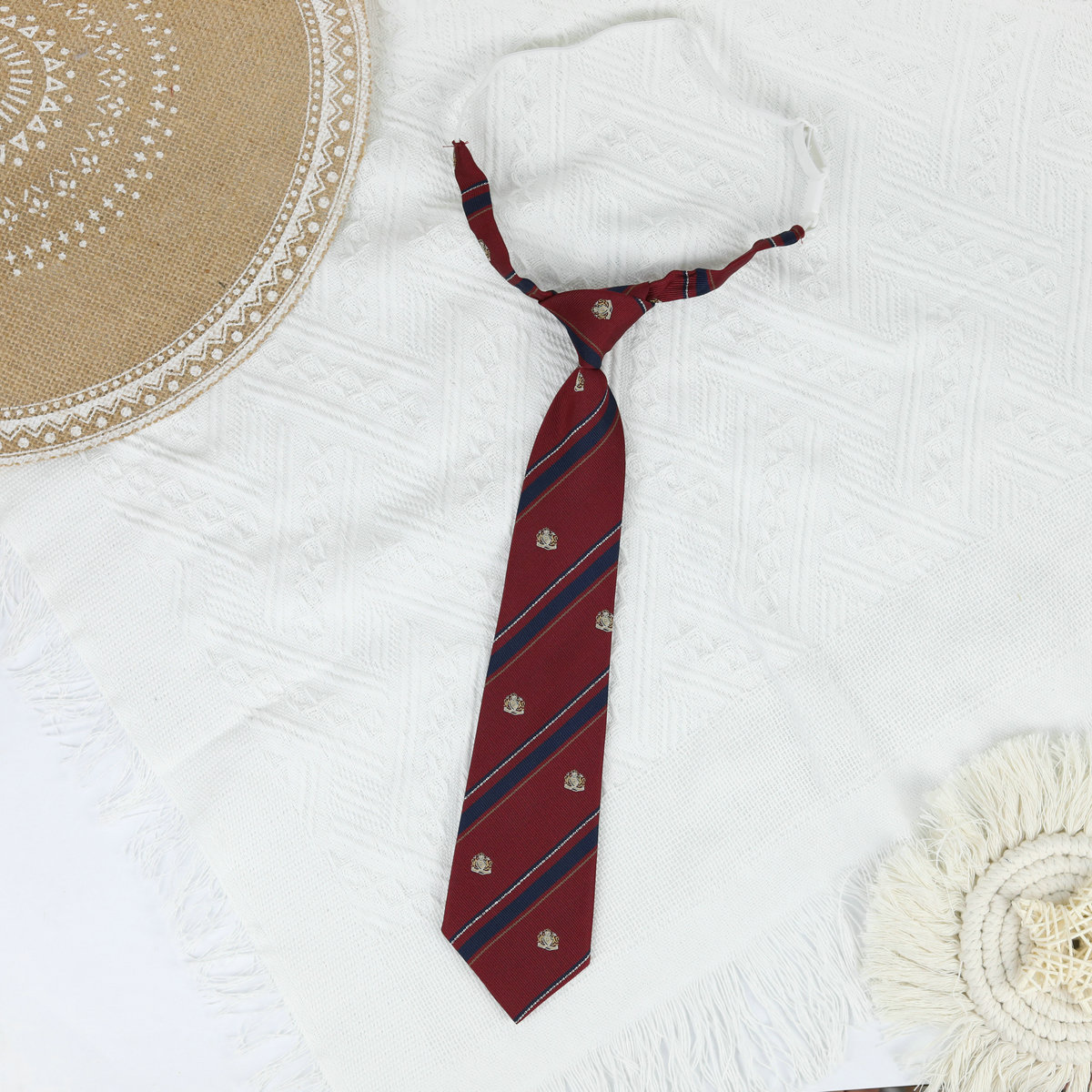 Picture of Jk Japanese Style Uniform Leather-band Free Tie Men's Bow Tie Women's All-match School Style Daily Striped Simple School Uniform