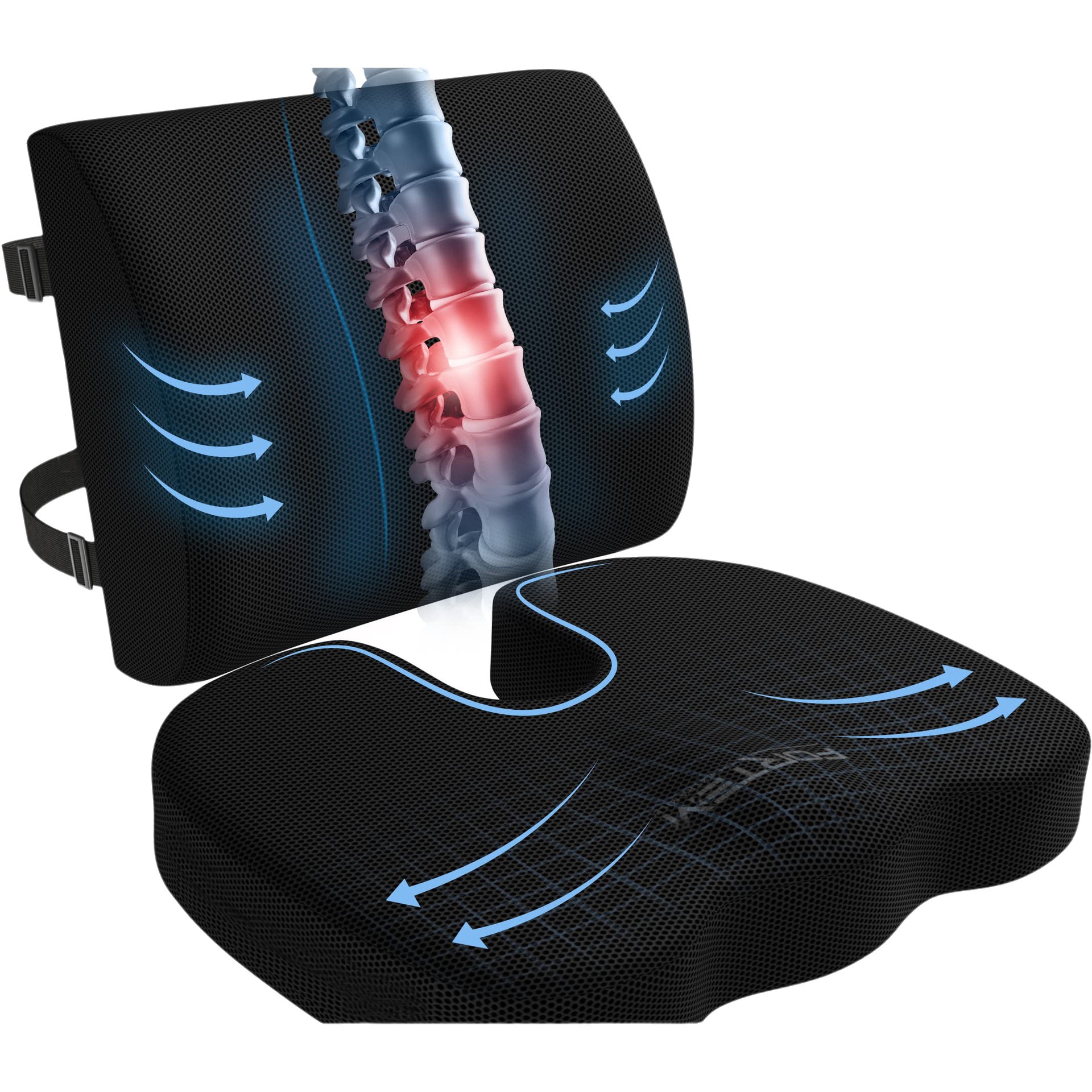 Cross-border Amazon car seat cushion memory foam office ergonomic chair cushion hip cushion seat cushion chair cushion