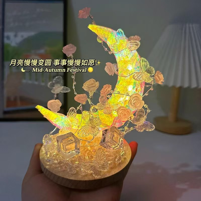 Creative Handmade DIY Water Moon Butterfly Nightlight Material Bag for Girlfriend Couple New Birthday Gift Month