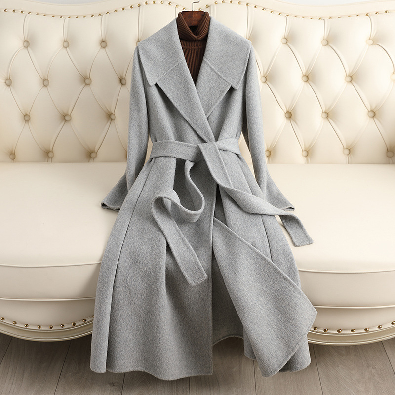 Picture of Double-Sided Cashmere Outwear Women's Mid-Length Over-The-Knee 2025 Autumn and Winter New Candy-Colored Woolen Outwear Thickeneded and High-End