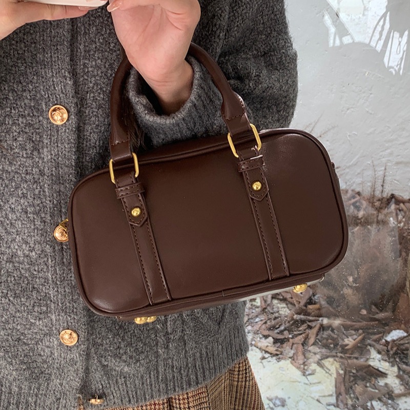 Maillard Vintage Commuter Bag Women's 2025 New South Korea Handheld Bowling Bag All-match Shoulder Crossbody Bag