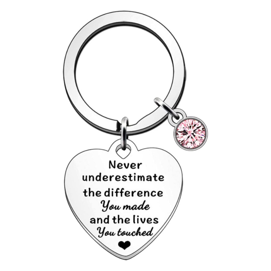 European and American never underestimated stainless steel keychain gift lettering gift