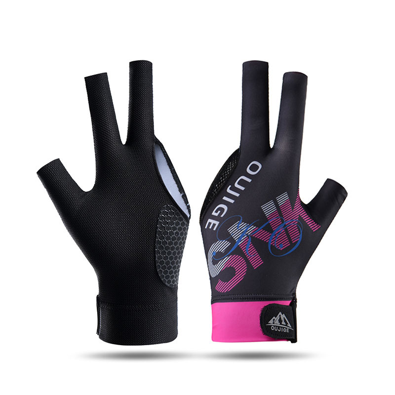 Picture of Billiards Gloves Exposed Three-Finger High Elastic Breathable Lightweight Snooker Billiard Gloves Non-Slip Left Hand Single for Men and Women