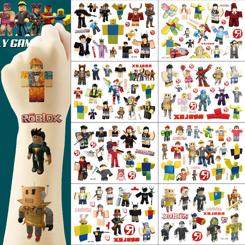 roblox My World Game Disposable Tattoo Sticker Kids Tattoo Sticker Birthday Party Tattoo Sticker