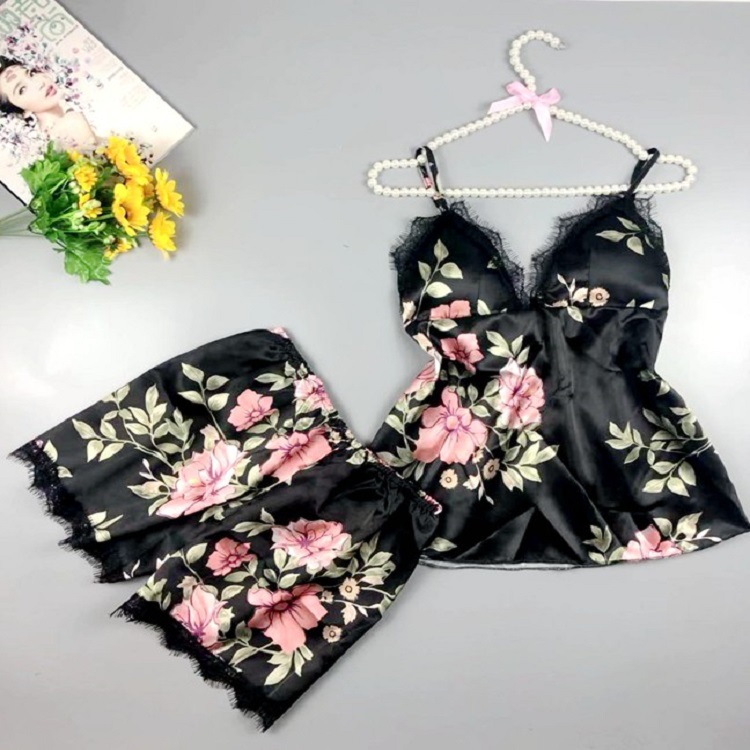 Picture of Printed pajamas set sexy home clothes ladies underwear nightgown supply Europe and the United States female manufacturers wholesale export