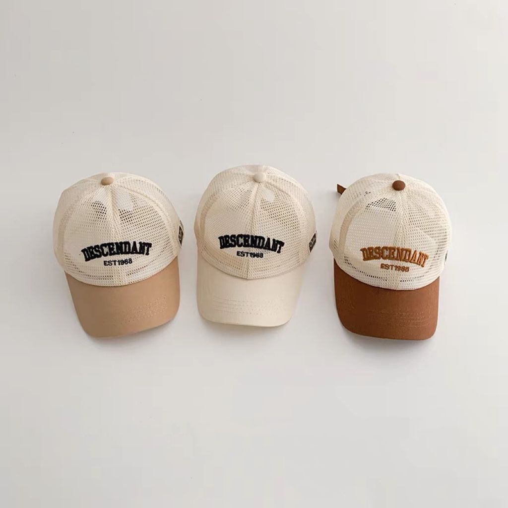 Children's Hat Summer Thin Breathable Mesh Cap Sunscreen Korean Letter Baseball Cap for Baby Boys and Girls