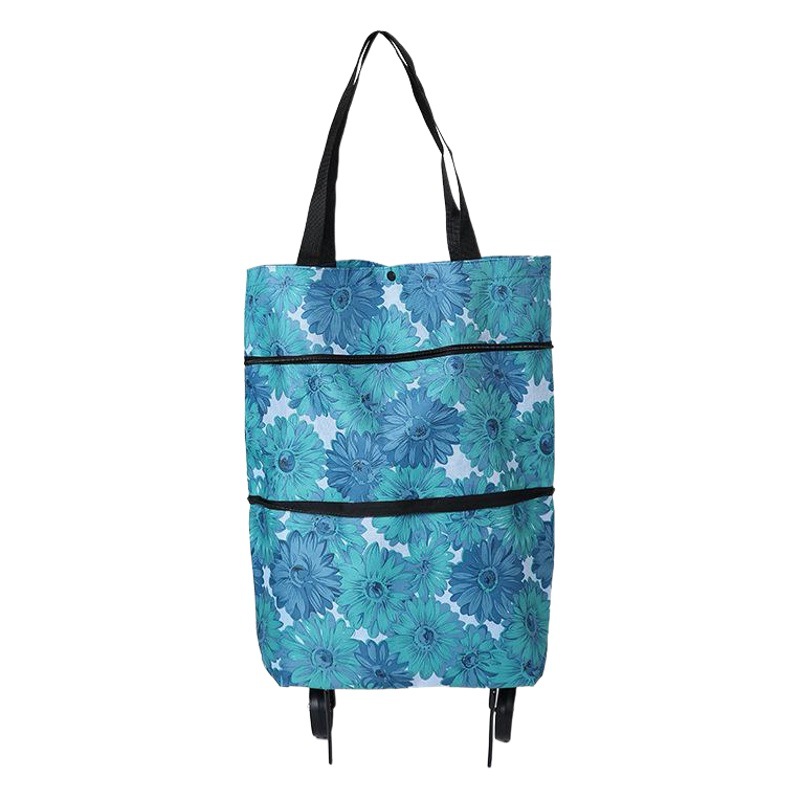 Shopping shopping trolley foldable portable supermarket shopping cart tugboat shopping bag handbag retractable shopping cart