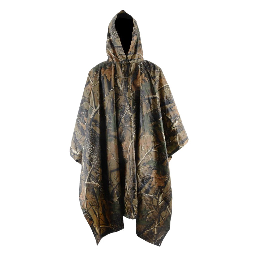 Amazon pvc wholesale outdoor cycling mountaineering poncho camouflage multi-function conjoined raincoat can be used for floor mat