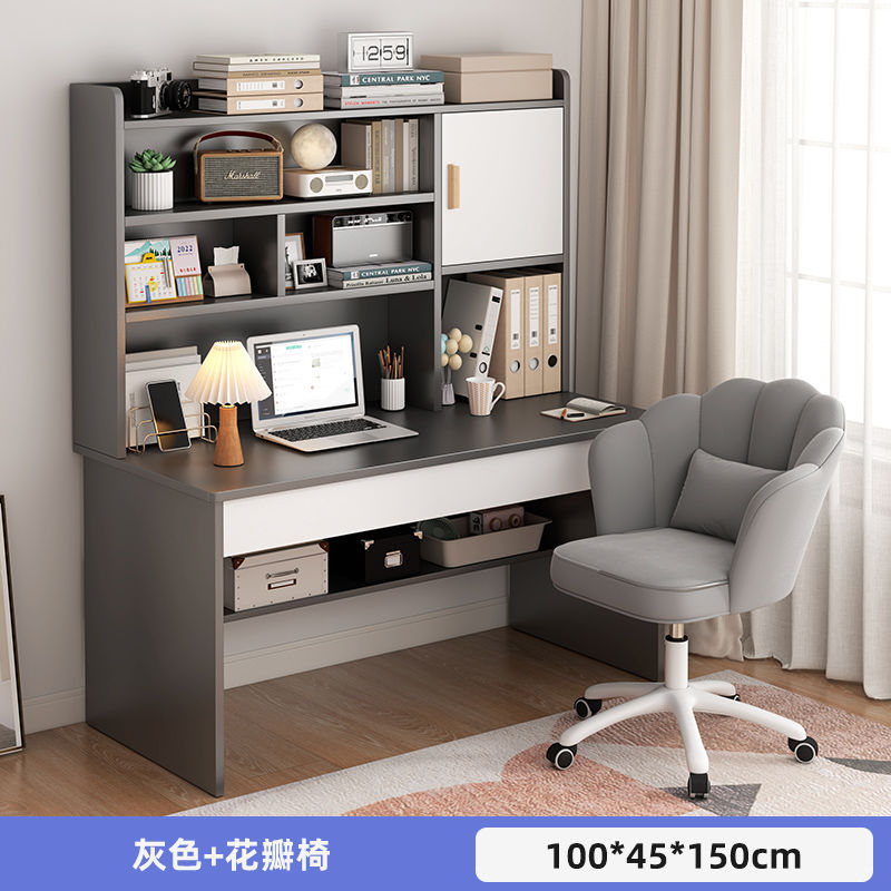 Picture of Student home study desk, children's desk, bookshelf combination table and chair set, simple bedroom, children's writing desk