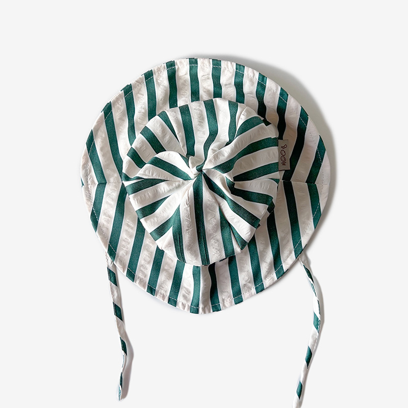 Picture of Baby hat spring and summer thin sun-proof sun-proof striped fisherman hat Korean style trendy children's travel all-match basin hat