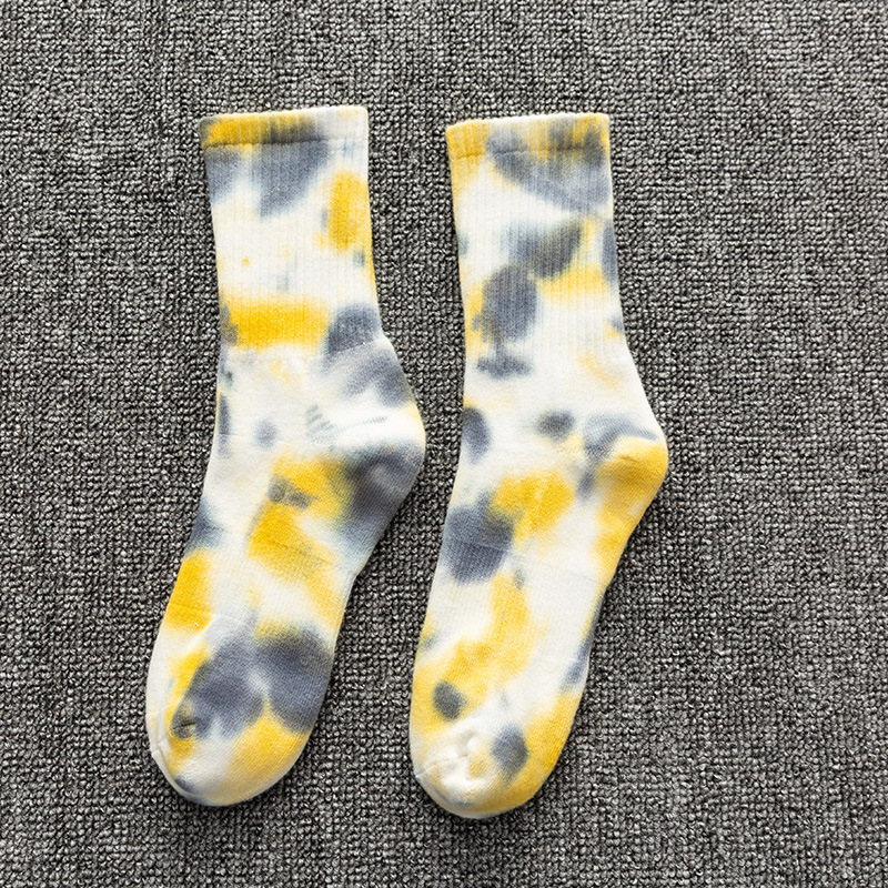 Picture of Tie-dyed Long Socks Men's Autumn and Winter Mid-length Socks Ins Trendy Pure Cotton Autumn Basketball Towel Socks Thickened Women's High-top Long Socks
