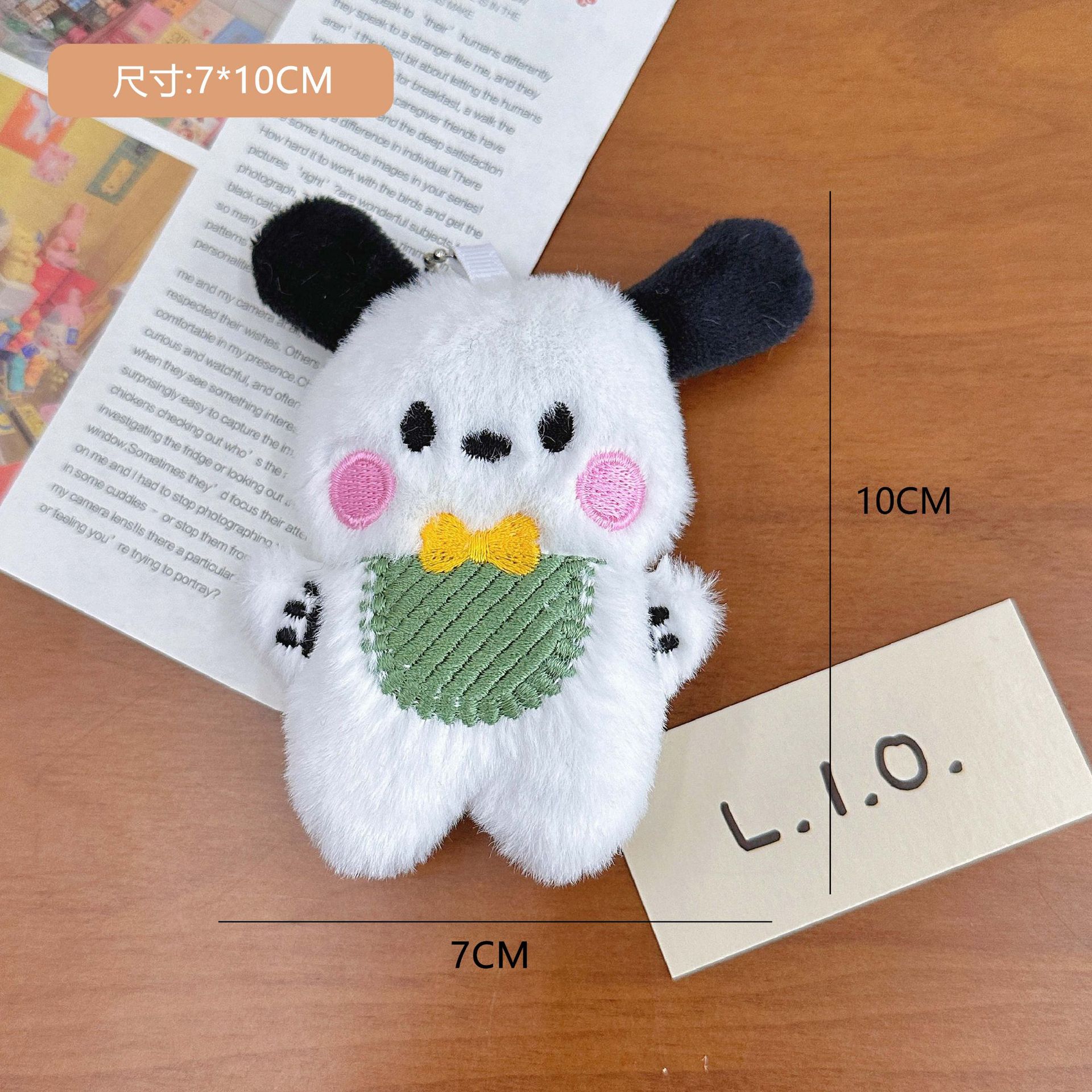 Picture of Cartoon Plush Bib Afraid of Dog Pendant Girl's Heart Schoolbag Pendant Long Hair Creative Doll Plush Doll
