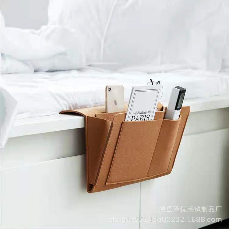 Felt Bedside Storage Bag Sofa Bedside Storage Bag Remote Control Hanging Bag Student Dormitory Bed Hanging