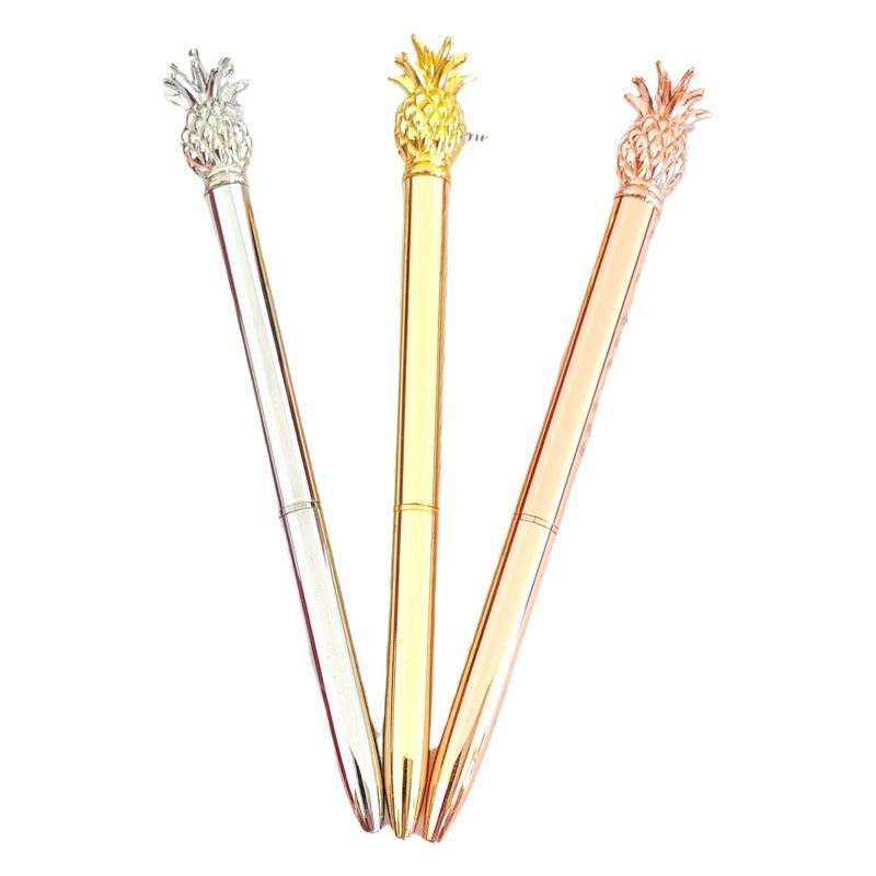 Factory Wholesale Pineapple Crystal Diamond Capacitance Pen Mobile Phone Advertising Pen Metal Ballpoint Pen Cross Border Handmade Creative