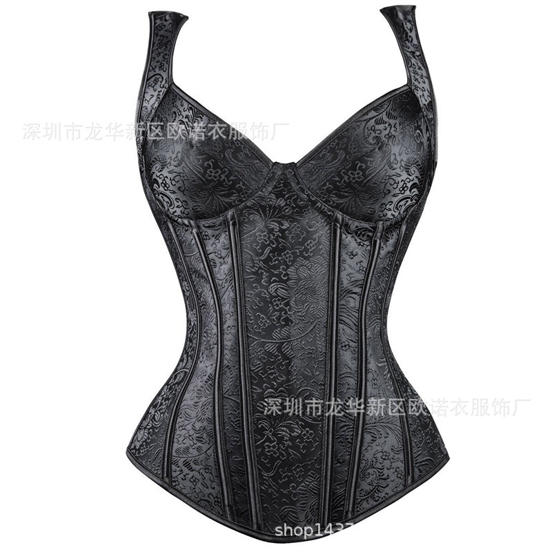Amazon Explosions Recommend European and American Court Printed Tunic Shoulder Strap Body Shaper