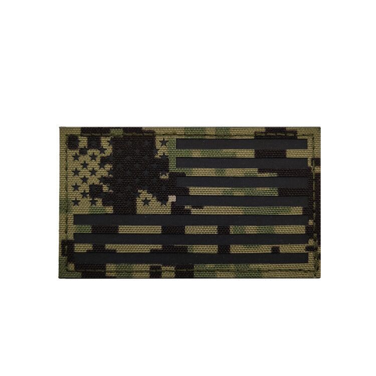 Picture of Haike Outdoor Spot Laser Cut American Ir Reflective Tactical Morale Badge Reflective Velcro Strip Flag