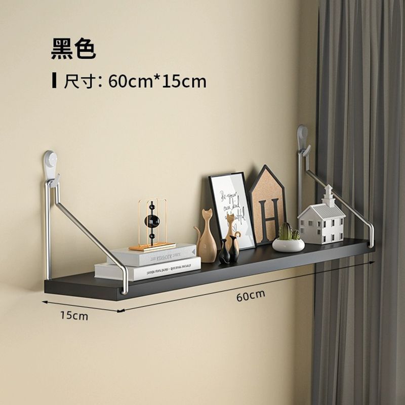 Picture of No-Drill Wall-Mounted Wrought Iron Living Room Entrance Wall Decoration Bedroom Wall Bookshelf Single Shelf Wall Storage Rack