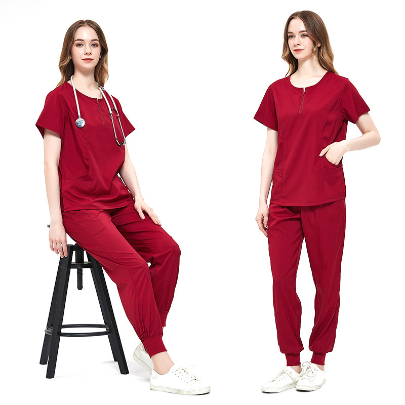 Picture of Cross-Border Dental Doctor Scrub Suit Operating Room Split Nursing Workwear Elastic Quick-Drying Nurse Scrub Suit Wholesale