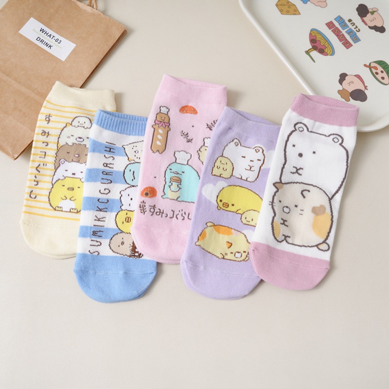 Japanese new cartoon socks women's corner cute biological socks Korean style combed cotton Women's Boat socks one-piece delivery