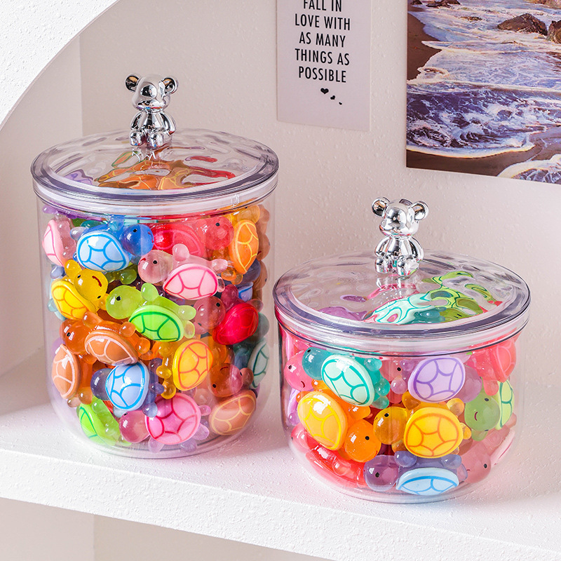 Tortoise Pair Blind Box Storage Can Acrylic Large Capacity Bubble Mate Hand Display Box Cute Grain Storage Box