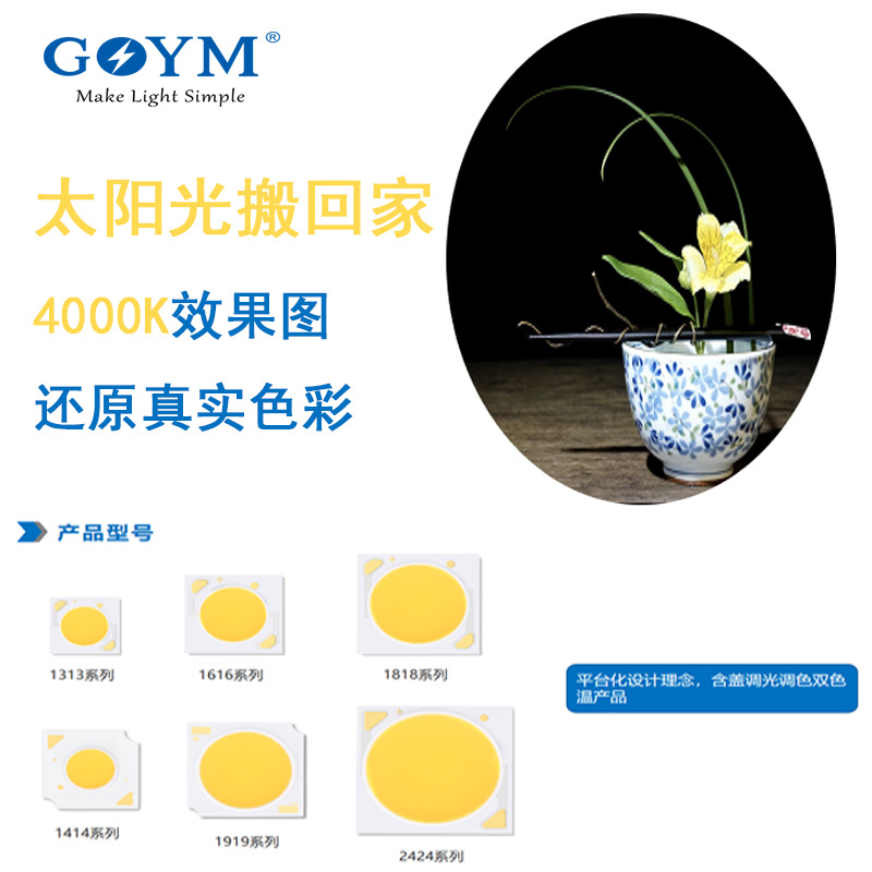 Picture of Lamp Beads Full Spectrum High Cri San'An Chip Low Blue Light Cob Lamp Beads 1616 Rg0 Dimmable