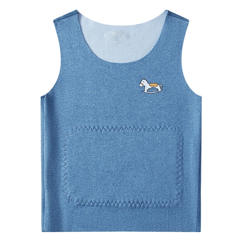 Picture of Autumn and Winter Children's warm vest boys seamless AB face girls wear patches belly base vest wholesale