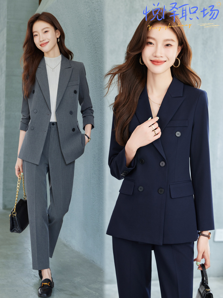 Senior Sense khaki Suit Jacket Women's Spring and Autumn High-end Professional Temperament Hosting Dress Suit suit Work Clothes