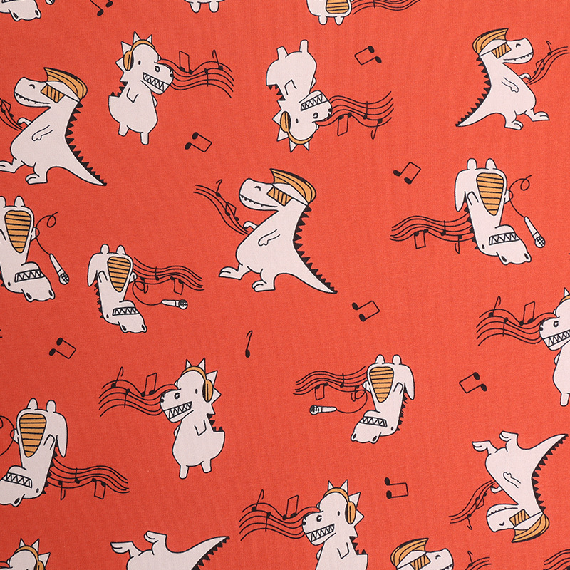 Picture of Lycra Cotton Cartoon Printed Sweat Fabric Spandex Stretch Knitted Fabric Combed Cotton Children's Underwear suit T-shirt Fabric