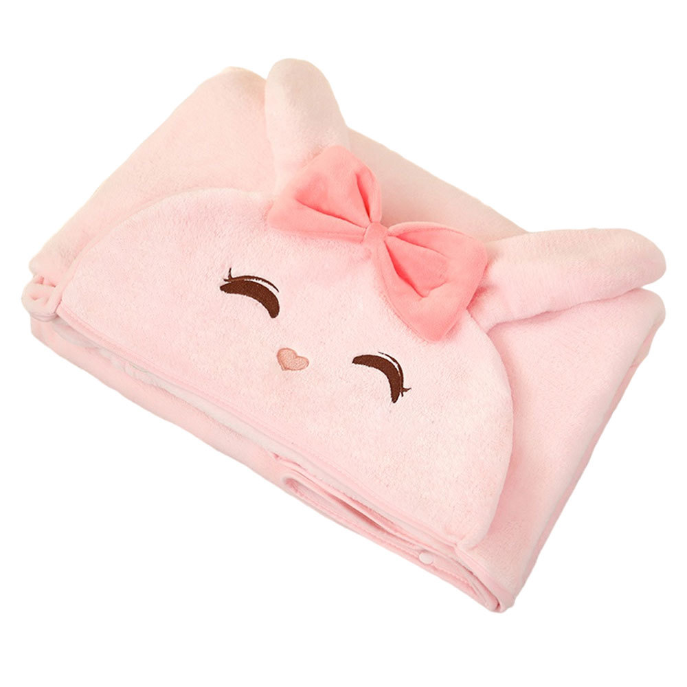 Picture of Cute Cartoon Animal Hooded Blanket Cloak Office Nap Air Conditioning Blanket Student Dormitory Thickened Cloak Blanket