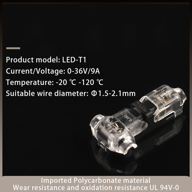 Picture of T-type H-type single and double wire non-stripping straight-through split wire connector non-stripping fast wiring line card line pet press type