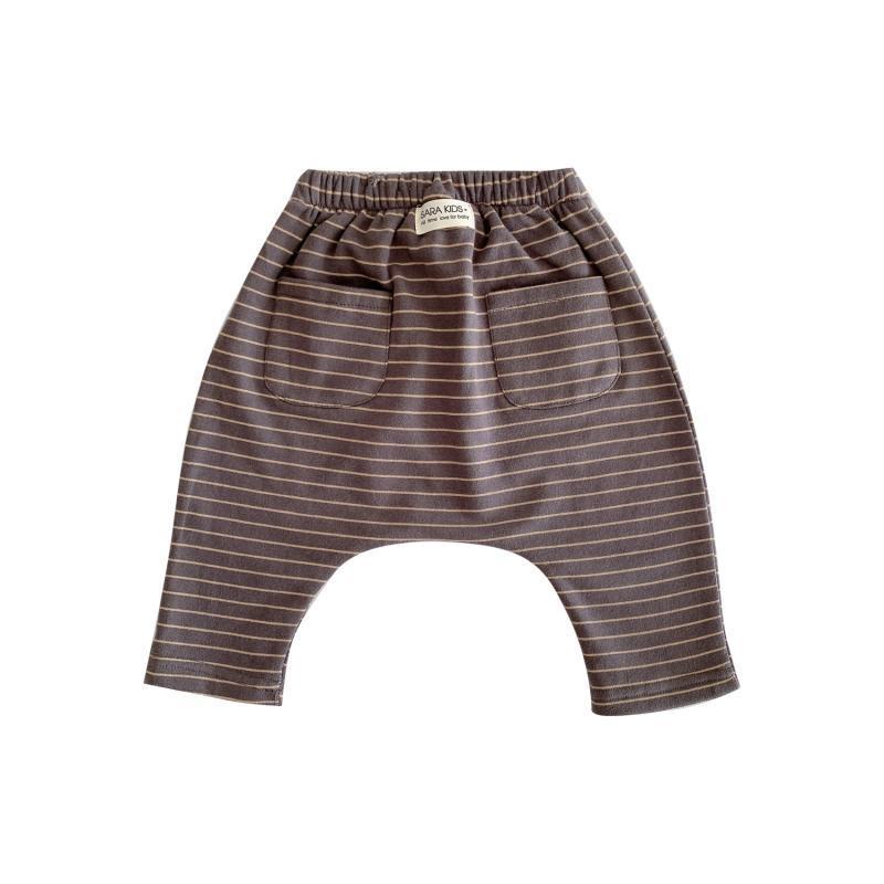 Picture of Baby's big pp pants winter clothing infant plus velvet harem pants children's winter thickened pants baby striped harem pants