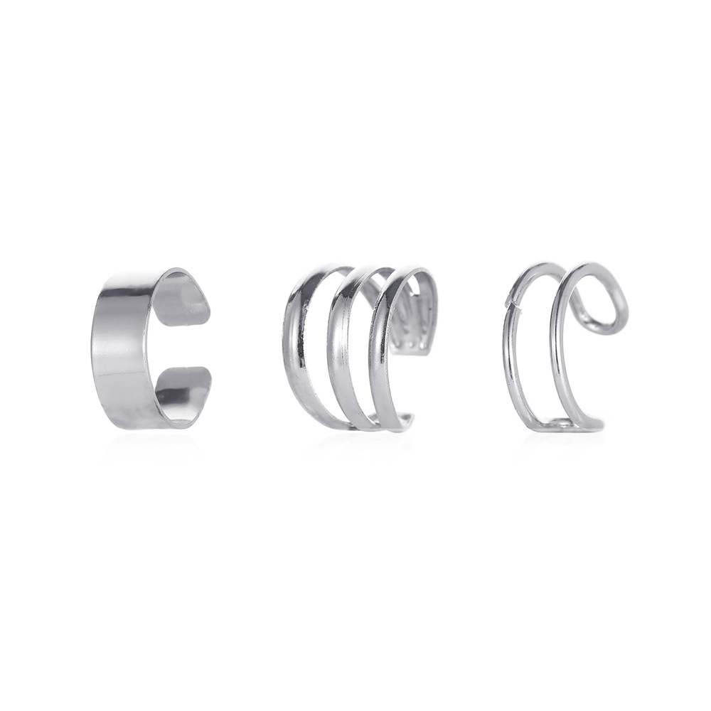 Picture of Korean style ins no hole c type ear clip fashion retro cold wind geometric hoop earrings earrings wholesale ear clip women