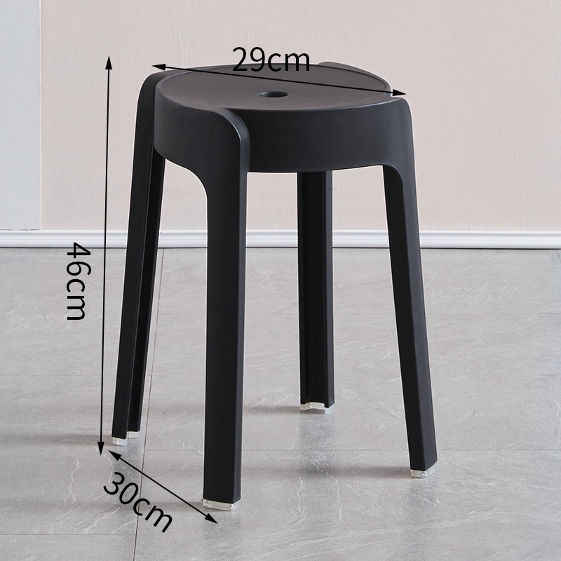 Picture of High Mature Plastic Stool Thickened Square Circle Backrest Home Dining Table Plastic Stool Dengzi Windmill Simple Bench Nordic Living Room