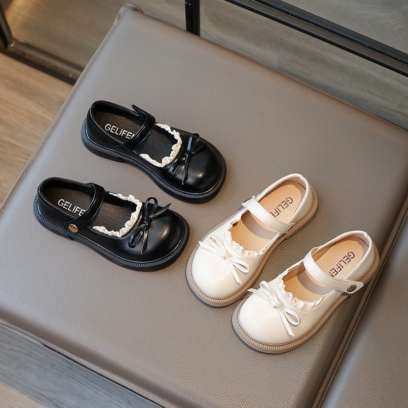 Girls Leather Shoes 2025 New Girls Princess Shoes Children's Students Soft Sole Casual Shoes Joker Small Shoes Spring and Summer