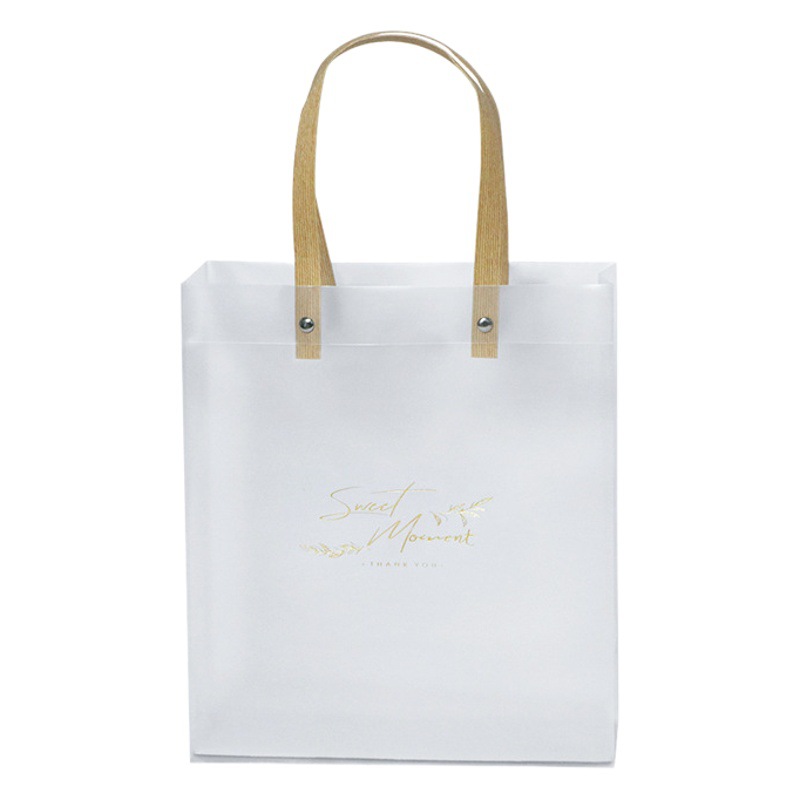 PVC Frosted Plastic Handbag Custom PP Transparent Gift Bag Accompanying Gift Birthday Gift Gift Bag