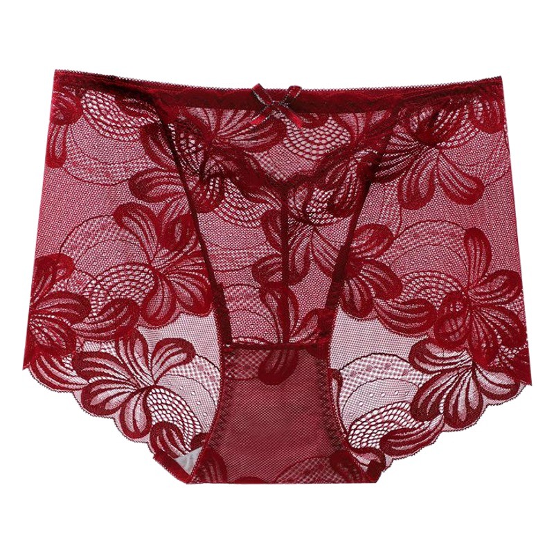 3A Antibacterial Cotton Crotch Breathable Full Lace Women's Underwear Large Size Plus Fat Sexy Seamless Underwear Women's Butt Lifting Briefs