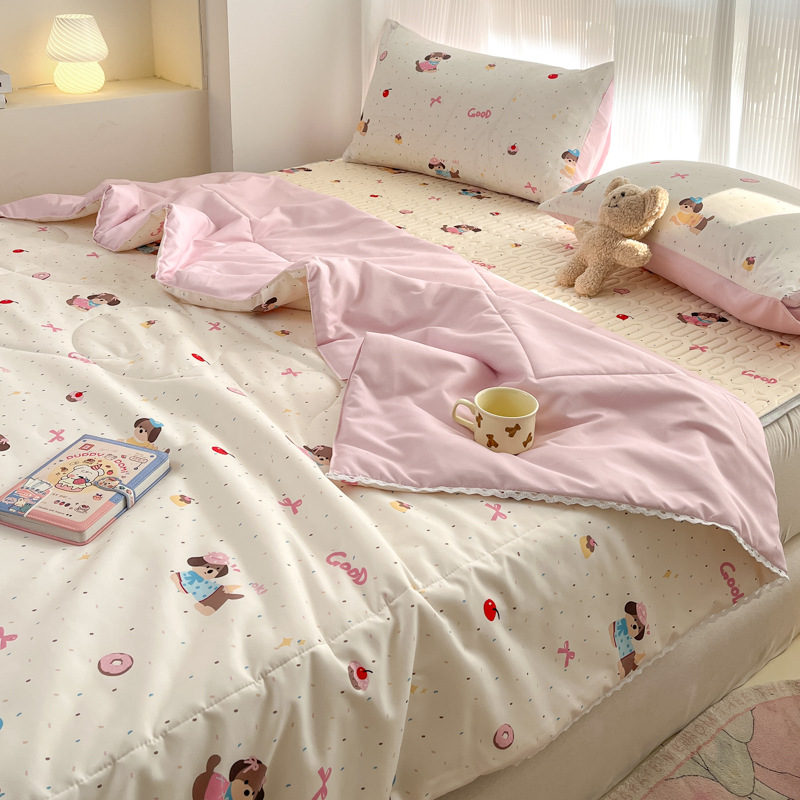 Picture of Class A Maternal and Infant Grade Summer Quilt Lace Summer Cool Quilt Summer Air-conditioning Quilt Double Washed Cotton Quilt Core Children's Thin Quilt Ins