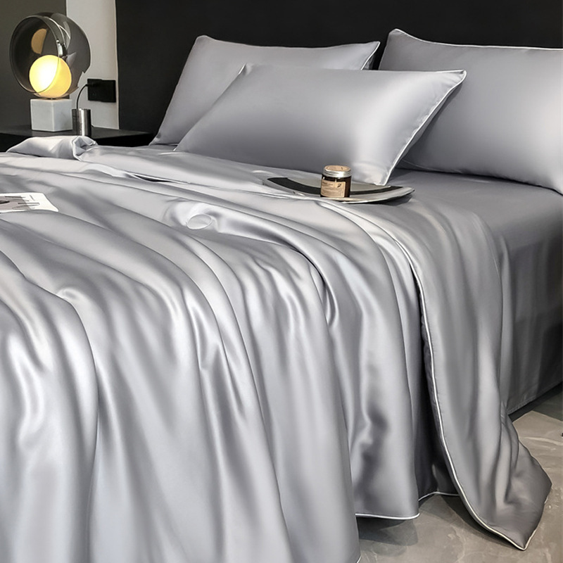 Picture of Class A Lyocell Fiber Tencel Summer Quilt Four-piece Superior Air-conditioning Quilt Summer Cool Quilt Core Machine Washable Thin Quilt
