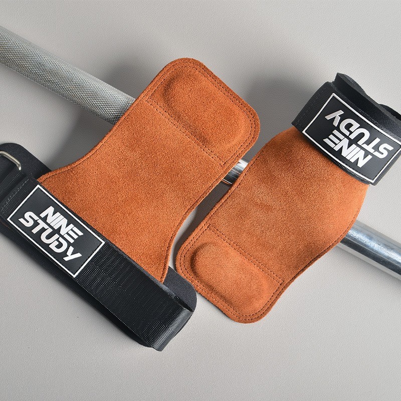 Cross-border Hard Pull Booster Belt Cowhide Palm Fitness Hand Guard Non-slip Wear-resistant Strength Weightlifting Wrist Guard Grip Belt