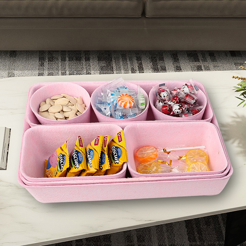 Yi felt office storage box 8 pieces felt storage integrated desktop sundries storage box in stock