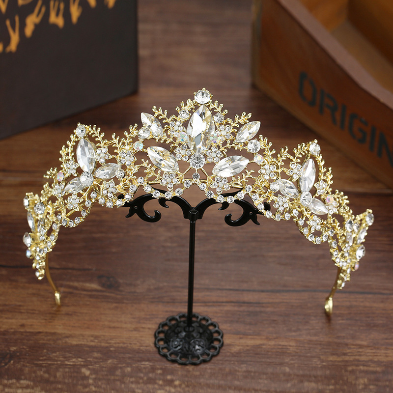 Picture of Cross-border birthday crown headband bride headdress party rhinestone hair accessories birthday hat alloy Crown wholesale