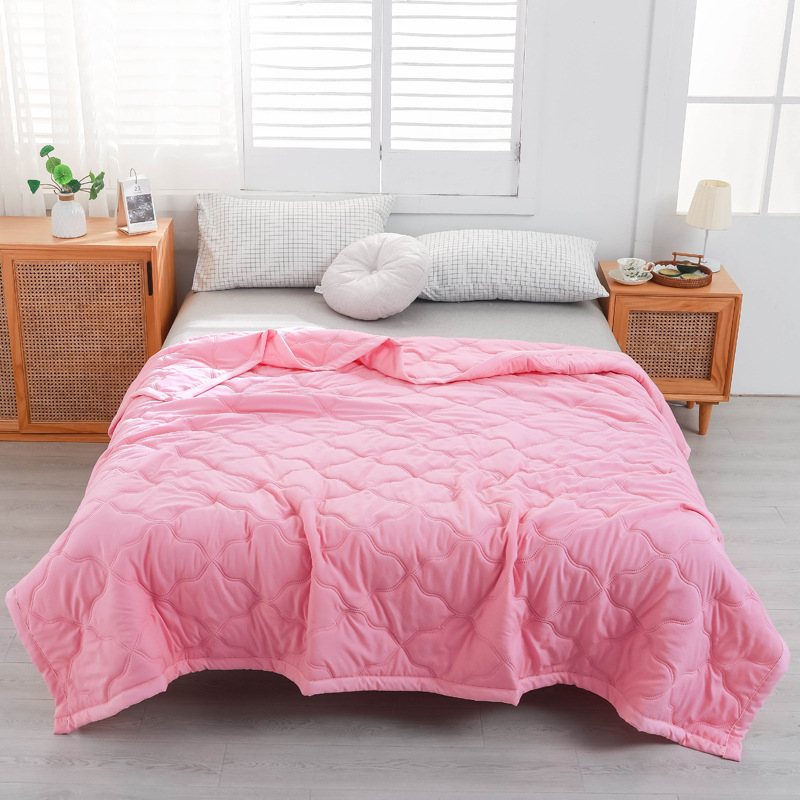 Cross-Border Washed Cotton Solid Color Double/Single Summer Quilt Dormitory Quilt Air Conditioning Thin Wholesale Cool Breathable