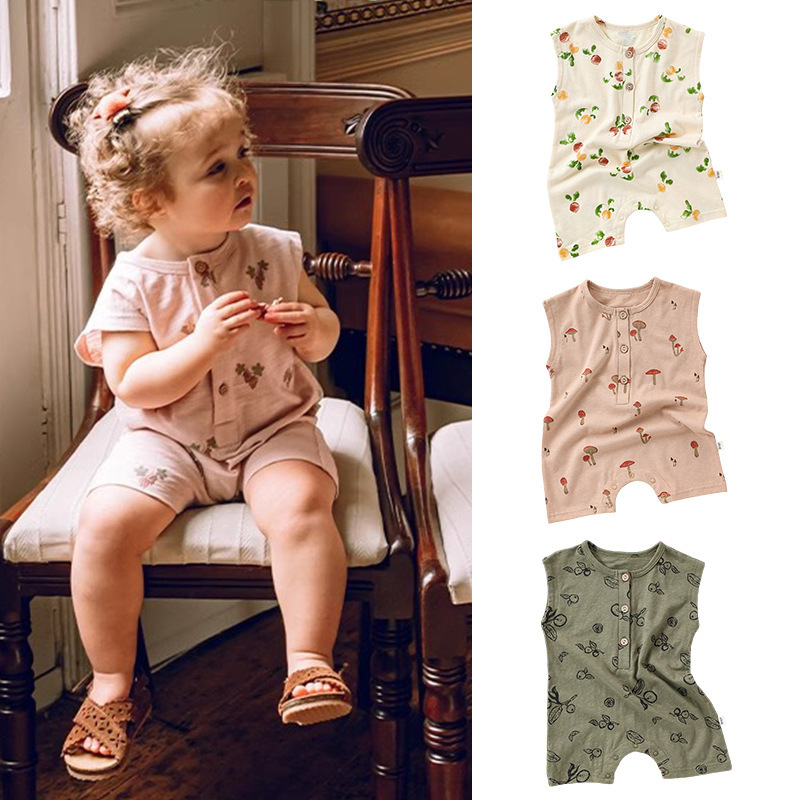 Baby Clothes 0-3 Color Autumn Little Princess Cotton Summer 0-3 Months Summer Clothes Women's Sleeveless suit Summer