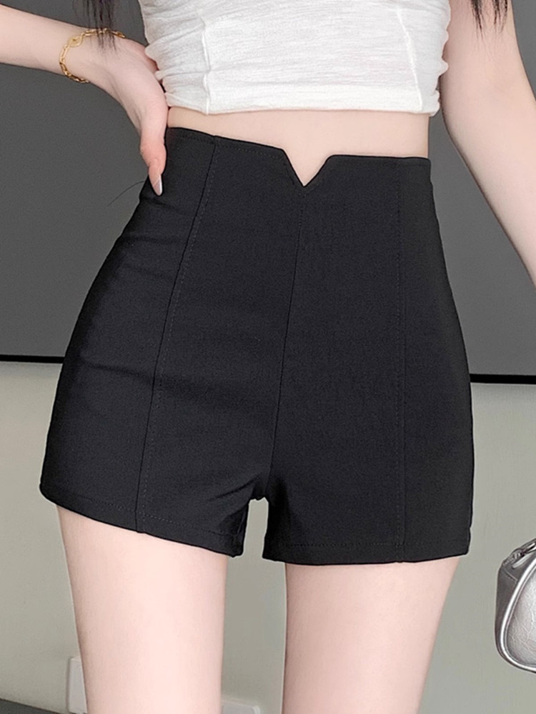 Black Design Sense Super Shorts Women's Spice Girls Tight Sexy Slim Hot Pants Hip Bag Summer 2024 Korean Style High Waist Boots Pants
