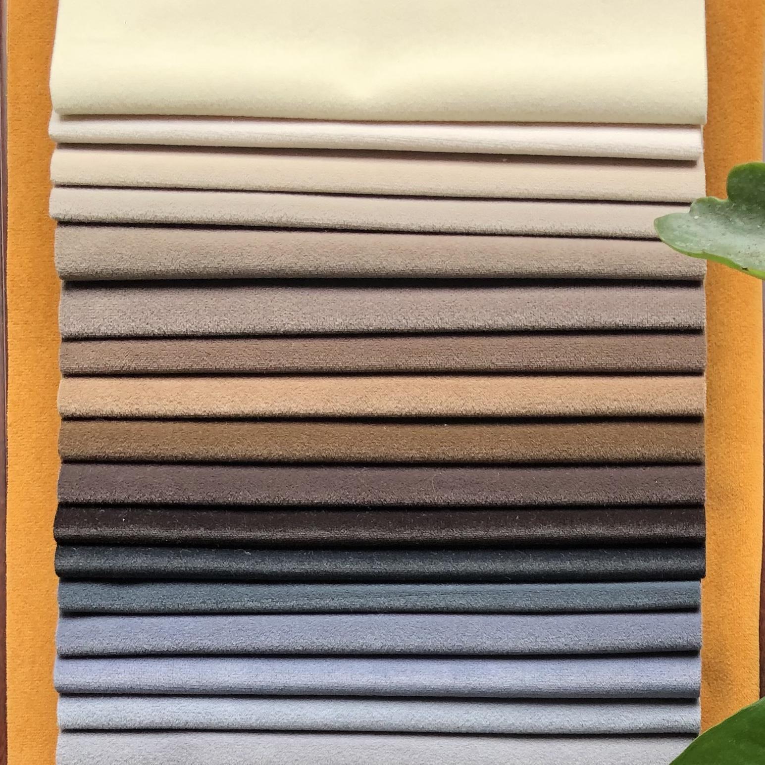 Manufacturer in stock comfortable matte brushed dense velvet sofa seat fabric 260 square grams