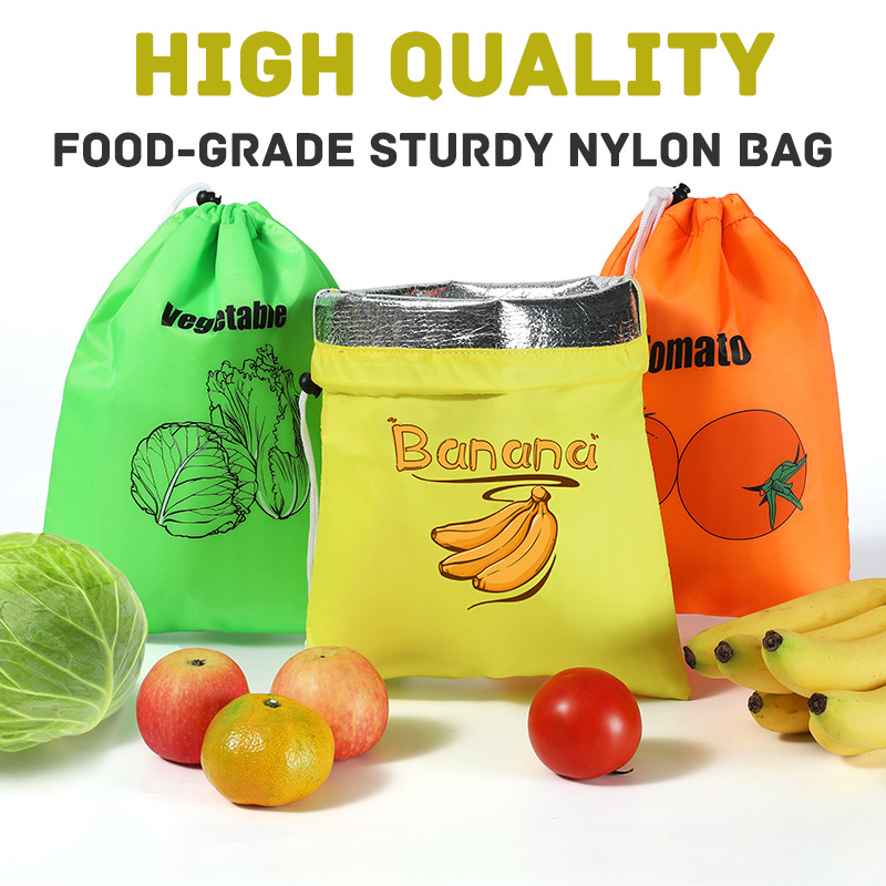 New Thickened Aluminum Foil Insulation Bag Mildew-proof Vegetable and Fruit Storage Bag Storage Bag Lettuce Banana Fresh-keeping Bundle Pocket