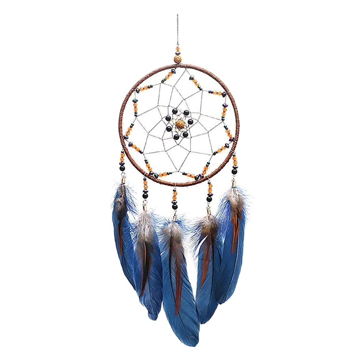 Retro Dream Catcher Net Hanging Decoration Wind Bell Hanging Home Wall Decoration Feather Crafts Wall Cross-border Explosions