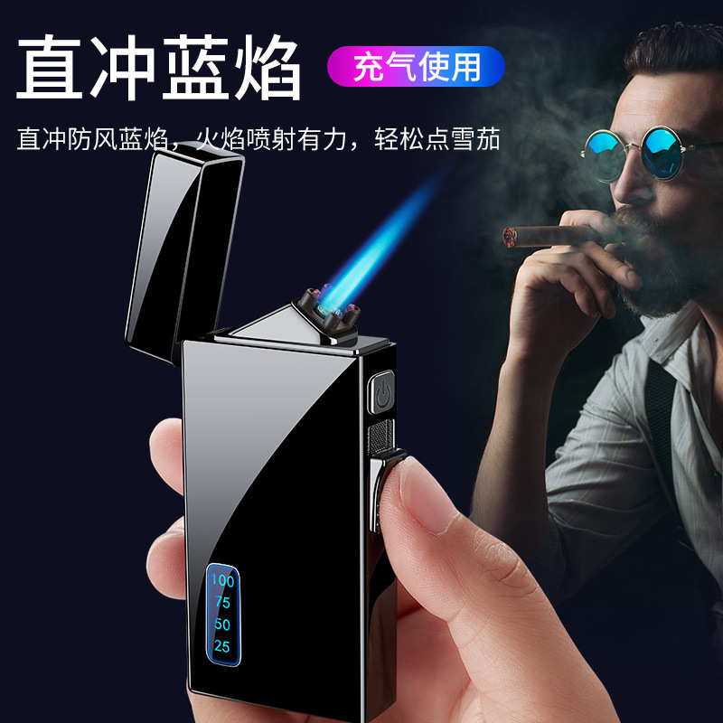 Picture of 2024 New Product Gas and Electricity Dual-Use Windproof USB Rechargeable Lighter Creative Personalized Printed Logo Advertising Manufacturer Wholesale
