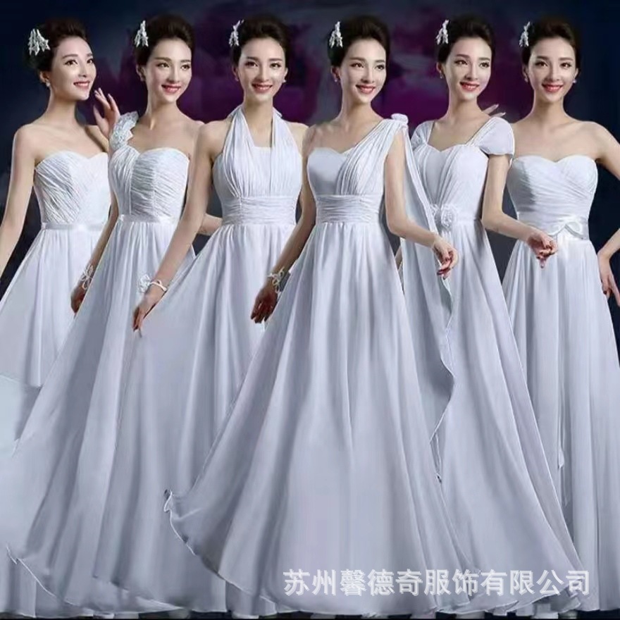 Picture of Bridesmaid Dress women's long fairy dress Korean style birthday banquet adult ceremony can be worn at ordinary times girlfriends Sisters Group dress